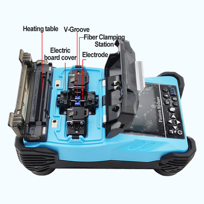 Blue Fiber Optic Fusion Splicer 4800mAh Batterij Chinees/Engels 2 talen Las Splicing Machine
