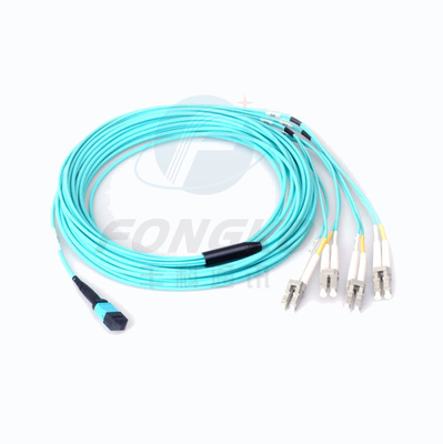 MPO MTP FTTH Glasvezel Patch Cord Multimode Manlijk Vrouwelijk LC-MPO 12 Kernen