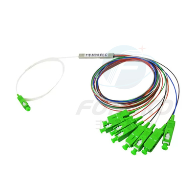 1*8 SC APC Vezel Optische PLC Splitser 1:8 Stalen buis FTTH Mini Optische PLC Splitser
