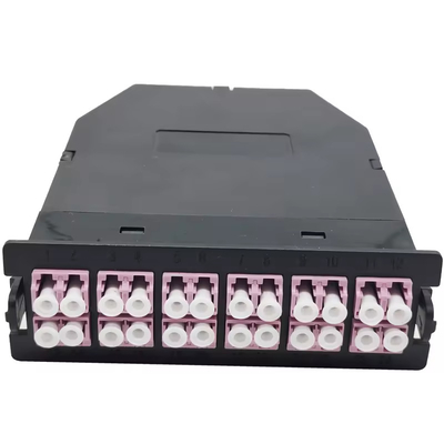 24F Zwarte LC Duplex Multimode MPO MTP Fiber Cassette voor 24 poorten OM3 OM4 OS2 Patch Panel