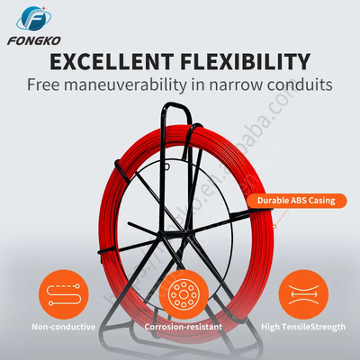 FTTH Glasvezel Duct Rodder 300m Lengte 4.5-18mm Glasvezel Kabel Trek Duct Rod