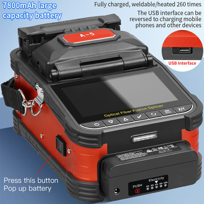FONGKO A-5 Fibre Optical Fusion Splicer 6 Motor Fiber Core Alignment voor Fiber Optic Splicing Machine