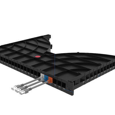 Fongko -kanaaltype 19 inch 24 Poorten Data Center Kabelbeheer Rack Cable Manager