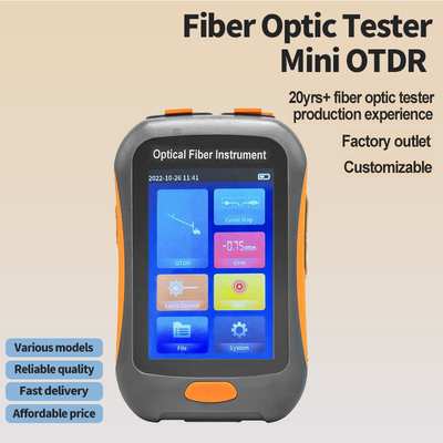 FONGKO Mini OTDR Active Fiber 1550nm Fiber Optic Reflectometer en VFL OLS OPM EventMap 20dB 60/80Km OTDR
