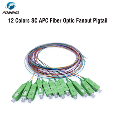 FONGKO 12-aderige 0,9 mm G652D PVC glasvezel pigtail bundel pigtail LC FC SC ST UPC APC glasvezel pigtails