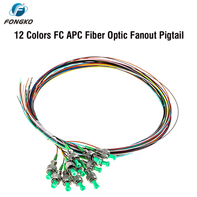 FONGKO 12-aderige 0,9 mm G652D PVC glasvezel pigtail bundel pigtail LC FC SC ST UPC APC glasvezel pigtails