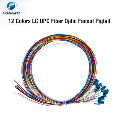 FONGKO 12-aderige 0,9 mm G652D PVC glasvezel pigtail bundel pigtail LC FC SC ST UPC APC glasvezel pigtails