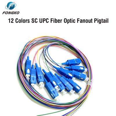 FONGKO 12-aderige 0,9 mm G652D PVC glasvezel pigtail bundel pigtail LC FC SC ST UPC APC glasvezel pigtails