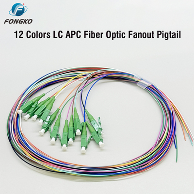 FONGKO 12-aderige 0,9 mm G652D PVC glasvezel pigtail bundel pigtail LC FC SC ST UPC APC glasvezel pigtails
