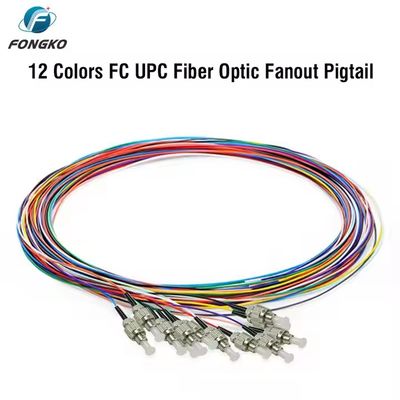 Glasvezel SM Fiber Pigtail 12 ader 0.9mm G652D PVC LC FC SC ST UPC APC fiber pigtail