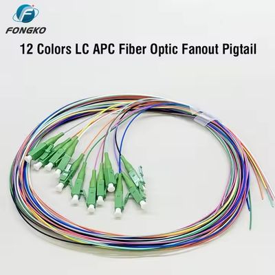 Glasvezel SM Fiber Pigtail 12 ader 0.9mm G652D PVC LC FC SC ST UPC APC fiber pigtail