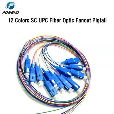 Glasvezel SM Fiber Pigtail 12 ader 0.9mm G652D PVC LC FC SC ST UPC APC fiber pigtail