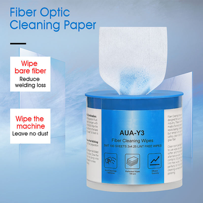 FONGKO AUA-Y3 Reinigingsstofvrij Papier Geschikt voor SC/FC/ST/LC FTTH Gereedschap Vezeloptisch Stofvrij Papier Vezelreinigingspapier
