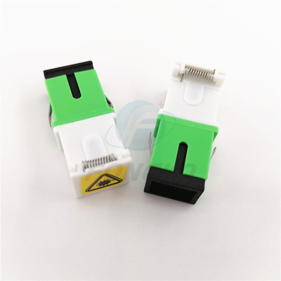 Single-mode vezeladapter Wit Groen Schelp SC/APC Automatische sluiteradapter met metalen schrapnel en temperatuurstabiliteit ≤0,20dB