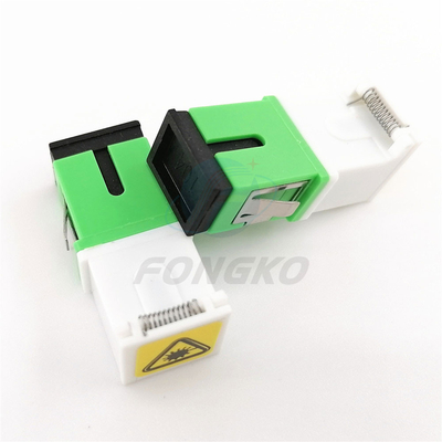 Single-mode vezeladapter Wit Groen Schelp SC/APC Automatische sluiteradapter met metalen schrapnel en temperatuurstabiliteit ≤0,20dB