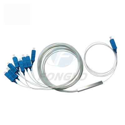 1x8 1 1*32 1*64 FTTH PLC Steel Tube Splitter SC UPC 0.9mm Fiber Optic PLC Splitter