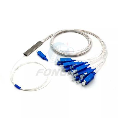 1x8 1 1*32 1*64 FTTH PLC Steel Tube Splitter SC UPC 0.9mm Fiber Optic PLC Splitter