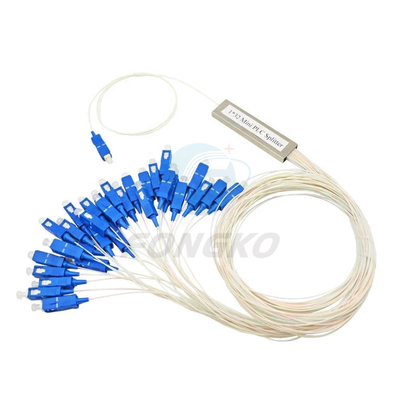 1x8 1 1*32 1*64 FTTH PLC Steel Tube Splitter SC UPC 0.9mm Fiber Optic PLC Splitter