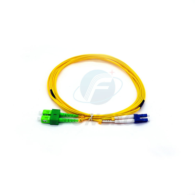 Koord 3 van het vezelflard meet Groene Dublex Lc aan Sc-de Kabel Singlemode Duplexvezel Optische Duplexlc van het Vezelflard - Sc-patchcor