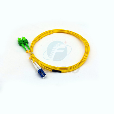 Koord 3 van het vezelflard meet Groene Dublex Lc aan Sc-de Kabel Singlemode Duplexvezel Optische Duplexlc van het Vezelflard - Sc-patchcor