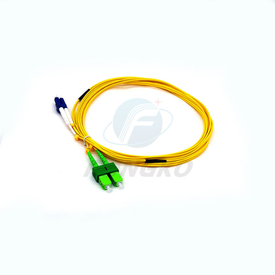 Koord 3 van het vezelflard meet Groene Dublex Lc aan Sc-de Kabel Singlemode Duplexvezel Optische Duplexlc van het Vezelflard - Sc-patchcor