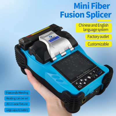 Blue Fiber Optic Fusion Splicer 4800mAh Batterij Chinees/Engels 2 talen Las Splicing Machine