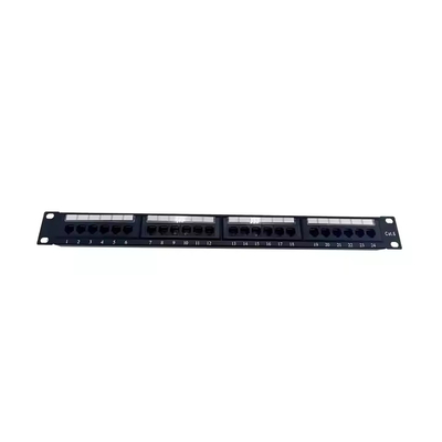 Metalen modulaire jack met 24 poorten, categorie 6 UTP patch panel voor OEM/ODM-toepassingen