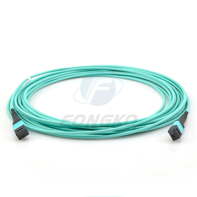 Professionele Fabriek 12 boort koord van het de Vezel Optische Flard van Vezel het Optische Patchcord OM3 mannelijke MPO uit
